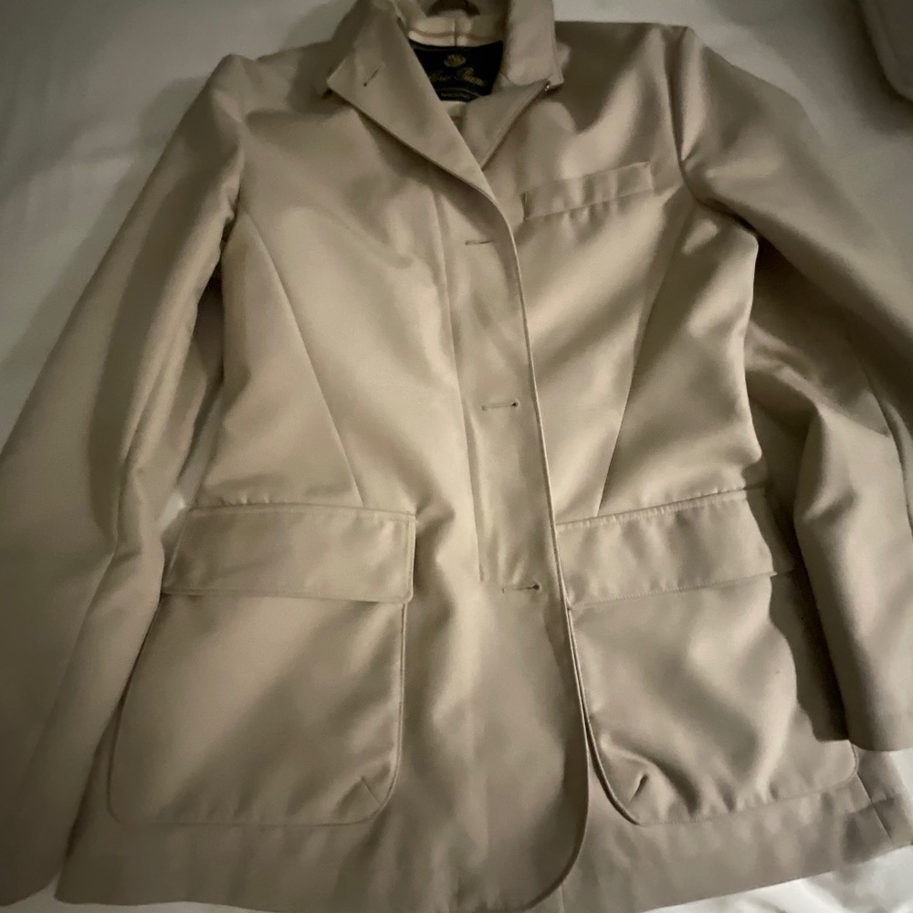 Loro Piana Roadster Villa d'Este Coat Jacket medium 48 Royal lino flax/ cotton